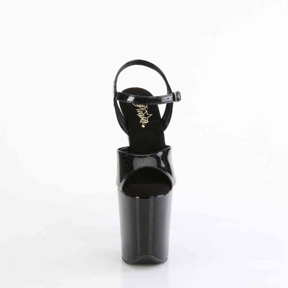 Pleaser - FLAMINGO809GP Sandaal met enkelband, Paaldans schoenen - US 8 - Zwart